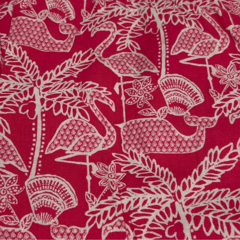 Vineyard Vines Vibrant Women's Linen Cotton Shorts Whales Flamingos Size Large - Picture 2 of 9